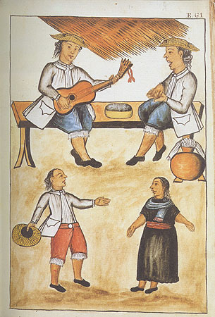 Yndios bailando en el Patio de la Chichería, Estampa 61, Trujillo del Perú vol II 1790 - bib.cervantesvirtual.com